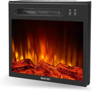 MOCIFI 23 Inch Electric Fireplace, Ultra Thin Electric Fireplace, Recessed Free Standing,