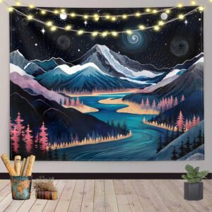 Mountain Tapestry Forest Tree Tapestry for Bedroom