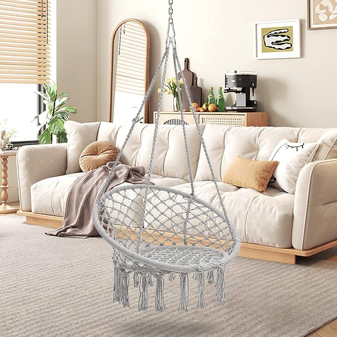 Swing Bohemian Style Hammock Swing Chair with Tassels