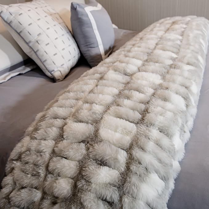 Lavish Home Oversized Ruched Faux Fur Blanket