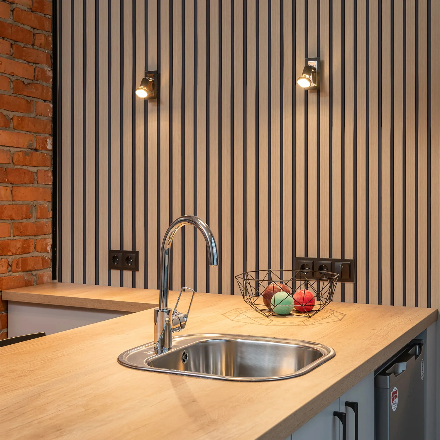 MDF wood wall panel in American Oak slat - timeless and classic style for any home decor.