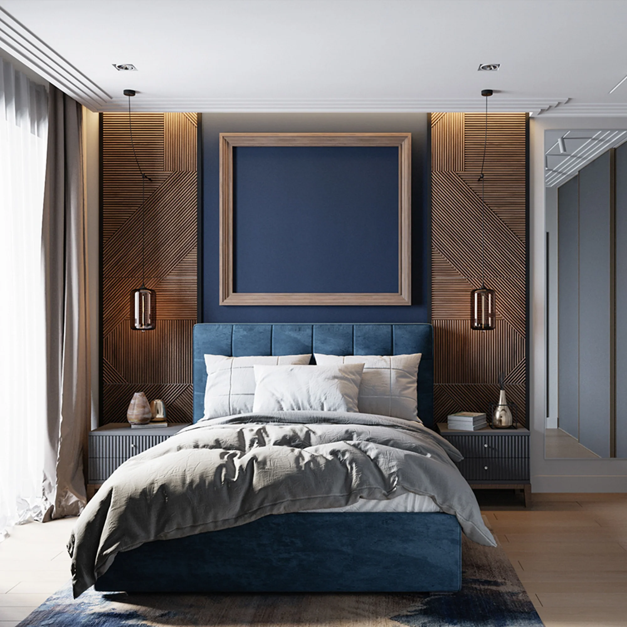 Wood Wall Panel | Solid Wood | Light Brown Tangram Mosaic