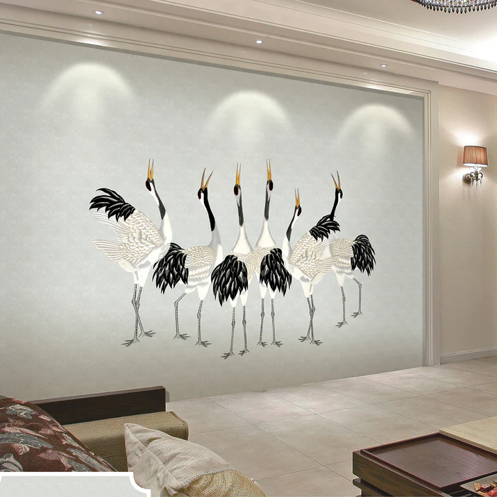 The Panel Hub-Japanese Cranes Wall Cloth_1_716x716