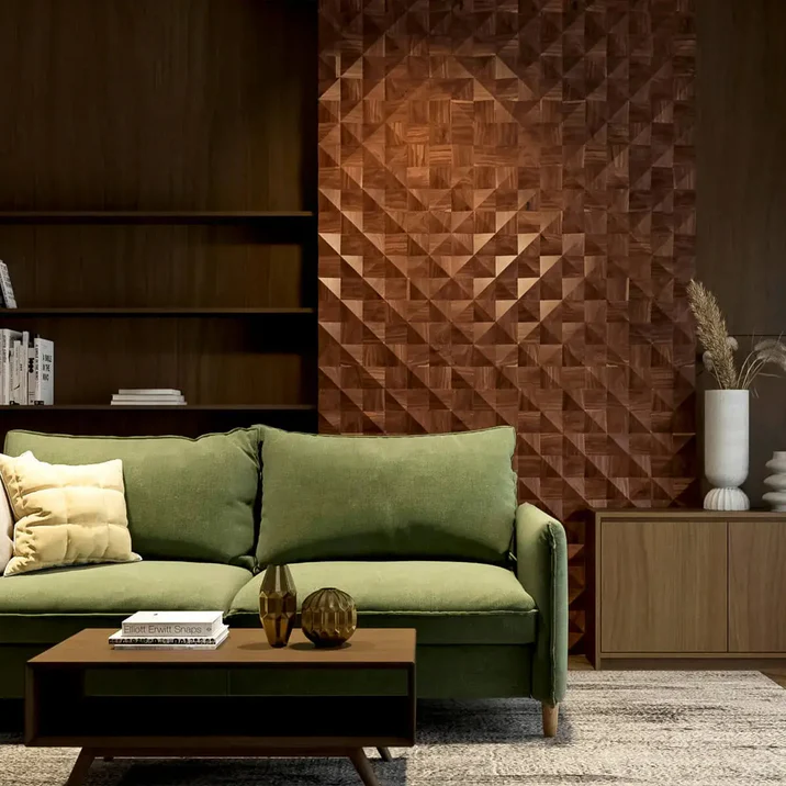 Wood Wall Panel | Solid Wood | Triangle Mosaic