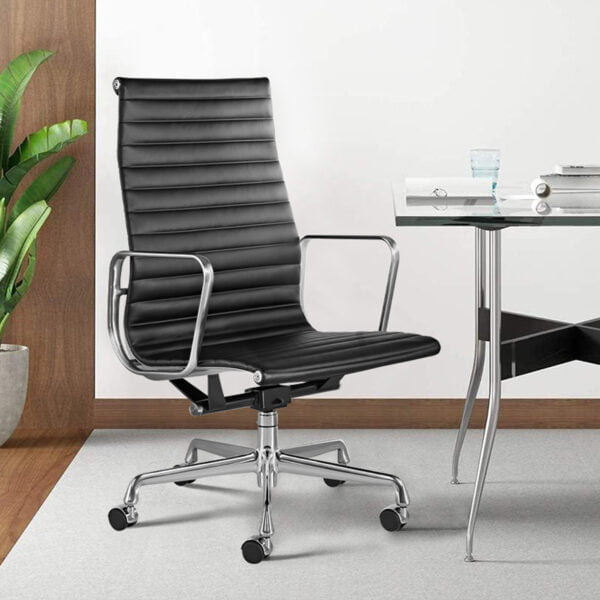 Sohnne Eames Office Chair Replica, an iconic office chair with ergonomic design and leather upholstery, perfect for comfortable work environments