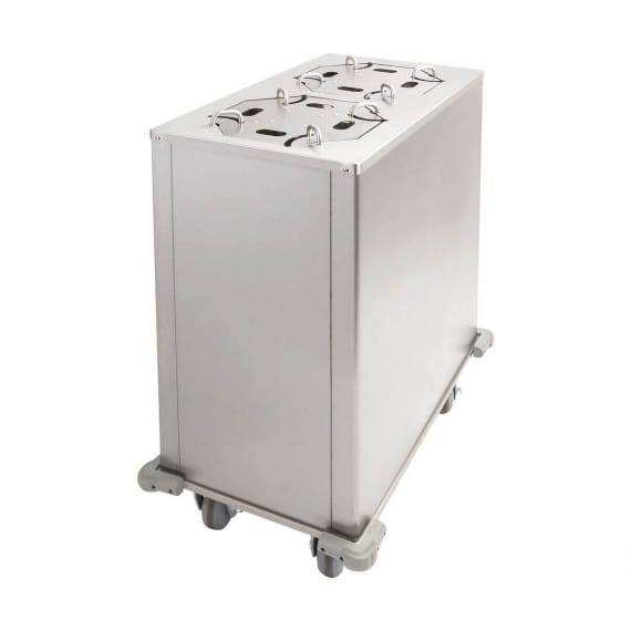 Adcraft LR-2 Adjustable Heated 2-Stack Dish Dispenser w/ Enclosed Base, 8" to 12" Dia. Plates