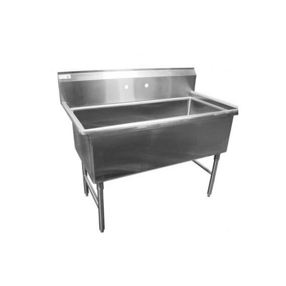 Serv-Ware 1C14H2448 53" One Compartment Sink, 48"W x 24"L Bowl Without Drainboards/14 Gauge