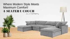 4-seater U-shaped couch in a modern living room with natural lighting